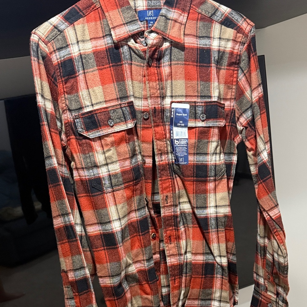 Levi's Red and Black Plaid Button Down Shirt